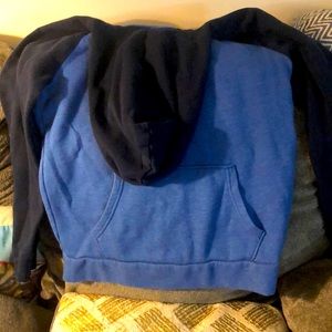 3/$15 OldNavy two tone blue pocket hoodie